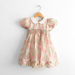 NWT Pretty Girls Embroidered Smocked Dress Boutique Special Occassion Formal 7Y